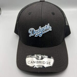Los Angeles LA Dodgers Trucker Hat Men Black Cambridge Snap Back Cap